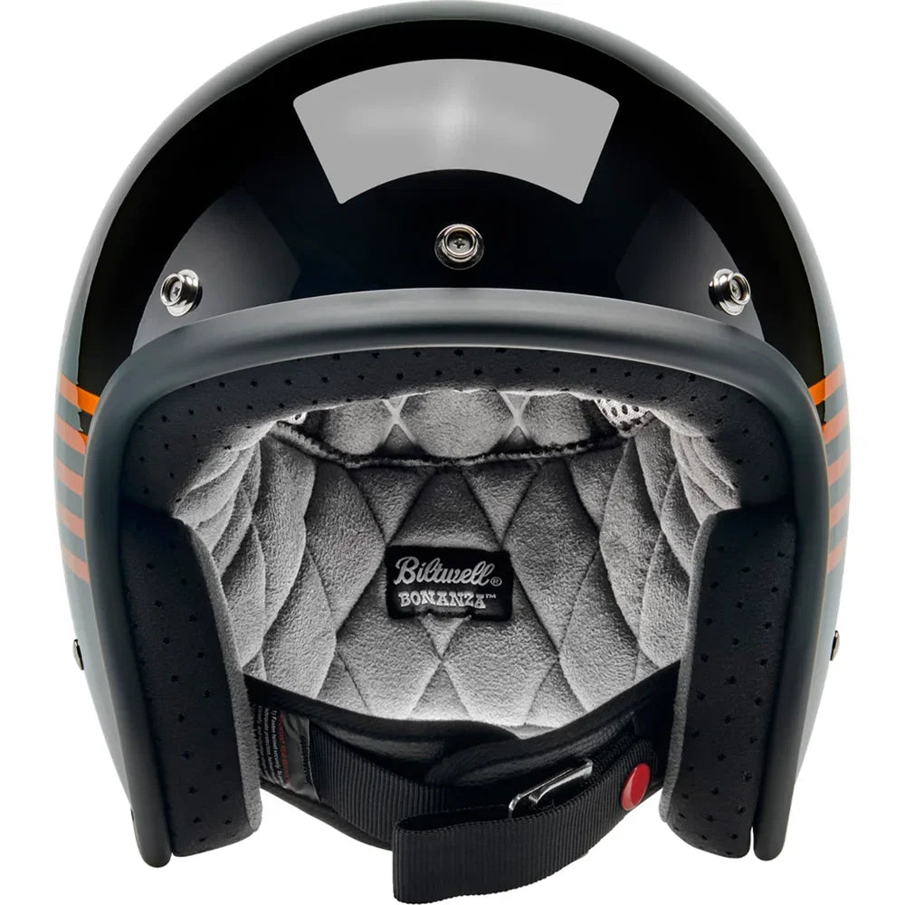 Casco bonanza lightspeed negro brillante/naranja/amarillo