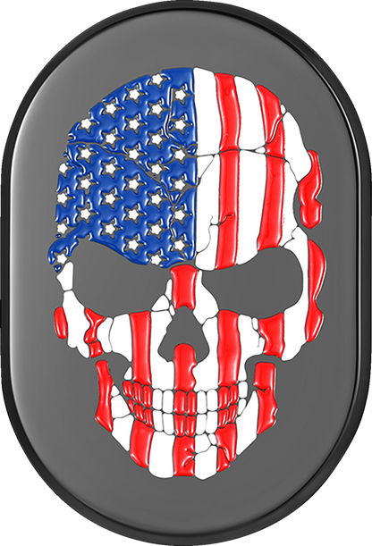 Cubierta de antena - Cubierta de antena - Guardabarros trasero derecho - Calavera con bandera estadounidense - Negro
