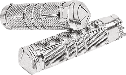 Puños personalizados de diamante moleteado - Puños personalizados de diamante moleteado - Cromo