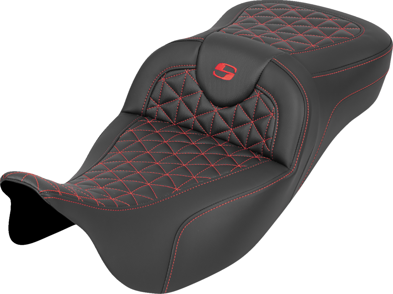 Asiento RoadSofa™ Tri Gripper - Asiento RoadSofa™ Tri Gripper - Alcance extendido - Costura roja - sin respaldo - FLH/FLT '08-'25