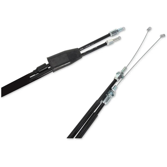 Cable del acelerador de vinilo negro.