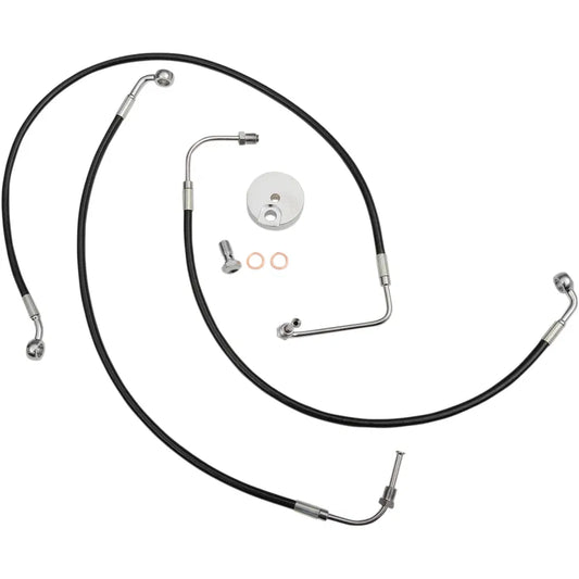 Kit de línea de freno trenzada negra