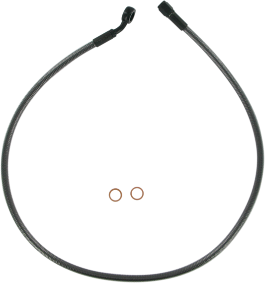 Kit de línea de freno superior delantero trenzado sin ABS de longitud alternativa Designer Series - Línea de freno - 10 mm-35° - 29" - Black Pearl