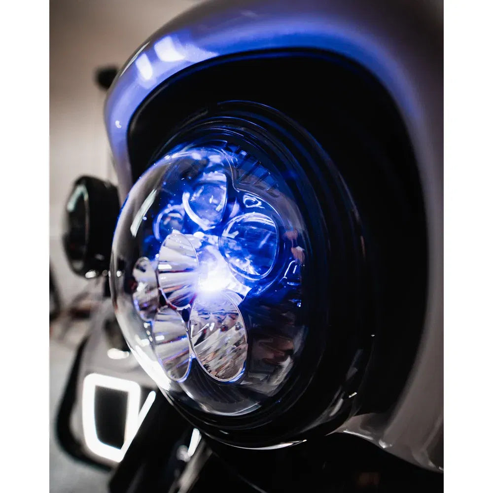 Faro led redondo shark demon® de 7" con retroiluminación que cambia de color