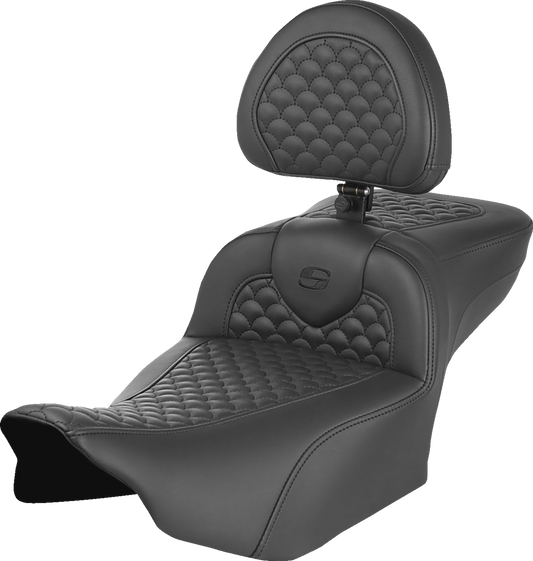 Asiento Dragon Scale Stitch RoadSofa™ - Asiento Roadsofa™ - Dragon Scale Stitch - con respaldo - Alcance extendido - FLTR/FLHX '23-'25
