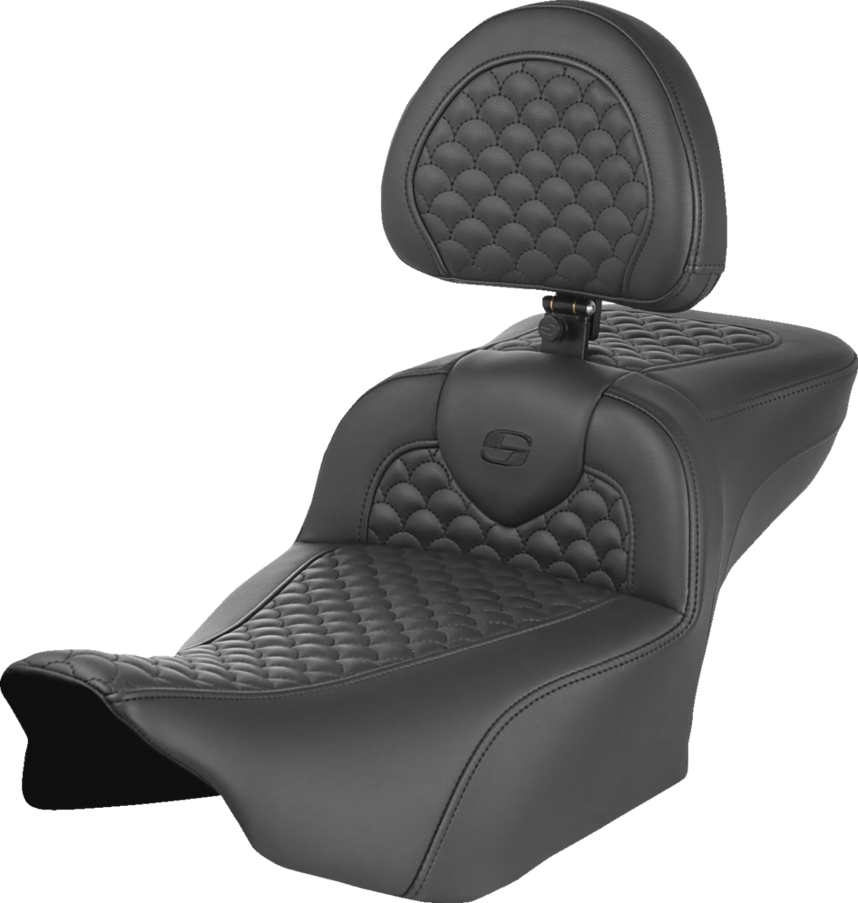 Asiento Dragon Scale Stitch RoadSofa™ - Asiento Roadsofa™ - Dragon Scale Stitch - con respaldo - Alcance extendido - FLTR/FLHX '23-'25