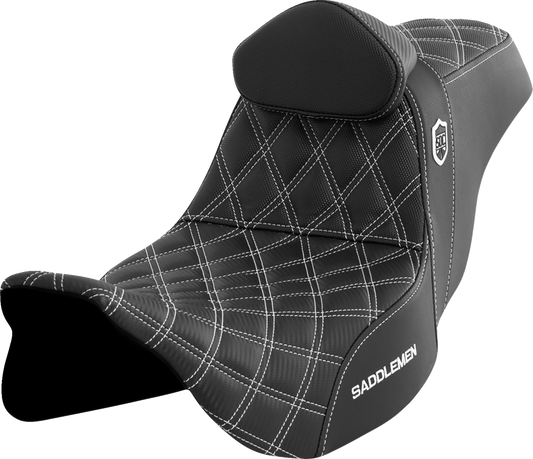 Asiento Pro Series SDC Performance Grip - Asiento Pro Series SDC Performance - con respaldo - Costura blanca - FLH/FLT '08-'23