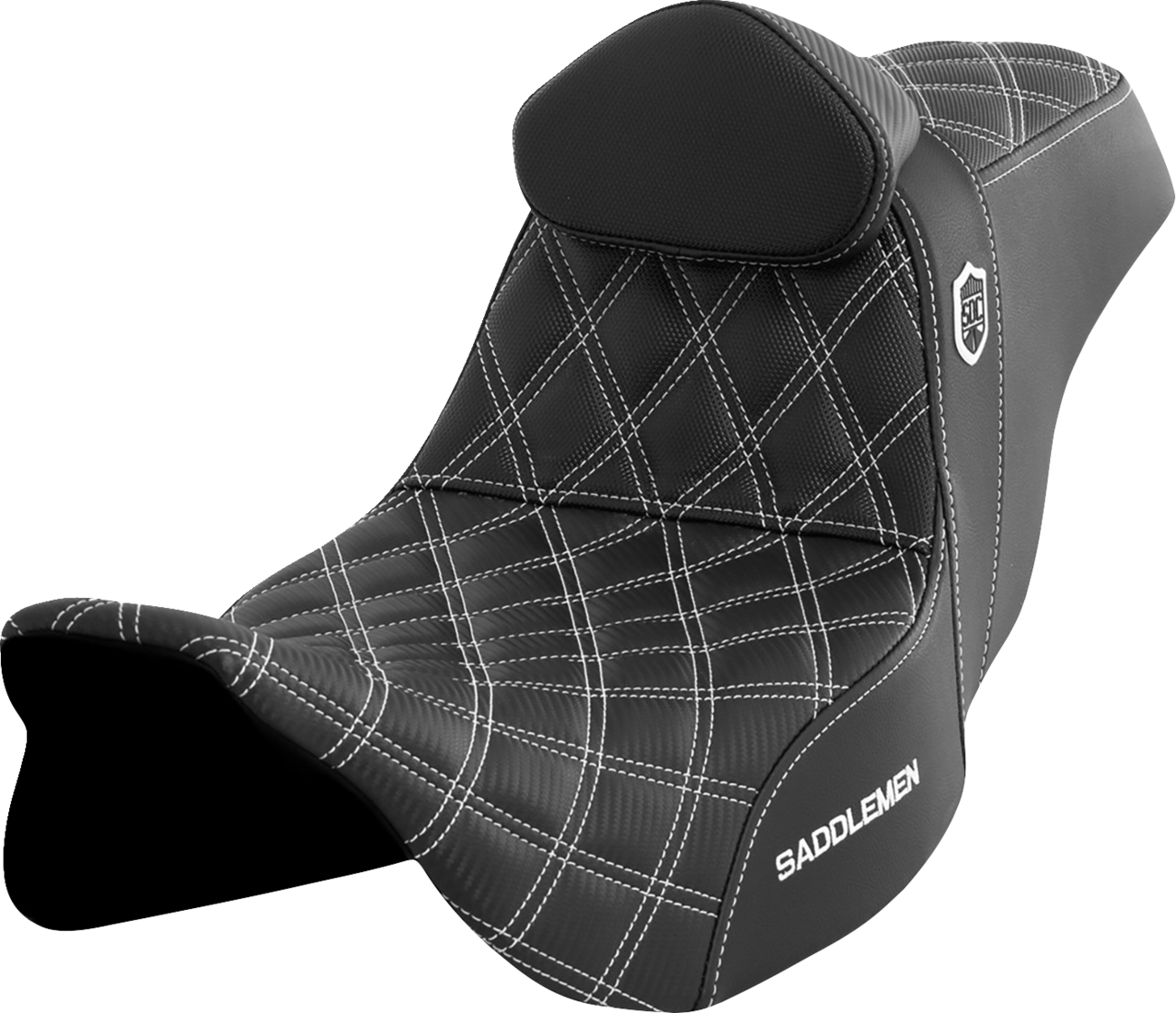 Asiento Pro Series SDC Performance Grip - Asiento Pro Series SDC Performance - con respaldo - Costura blanca - FLH/FLT '08-'23