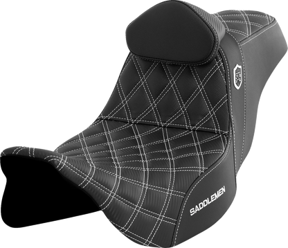Asiento Pro Series SDC Performance Grip - Asiento Pro Series SDC Performance - con respaldo - Costura blanca - FLH/FLT '08-'23