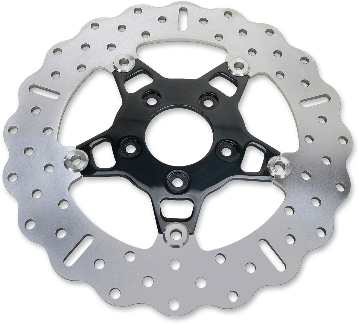 Rotor de freno delantero de acero inoxidable serie FSD para Big Twins - Rotor de freno - Portador negro
