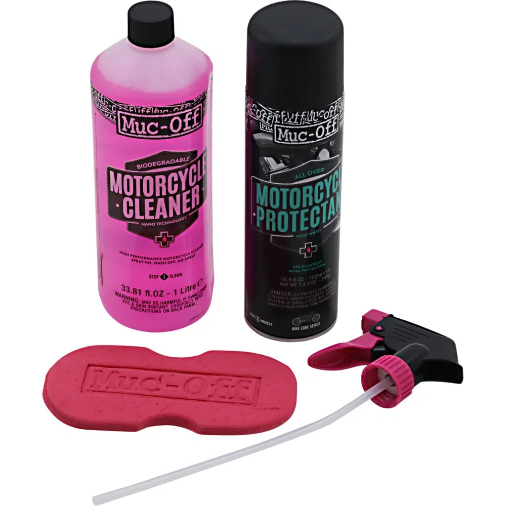 Kit de cuidado para motocicletas - dúo limpiador/spray con esponja