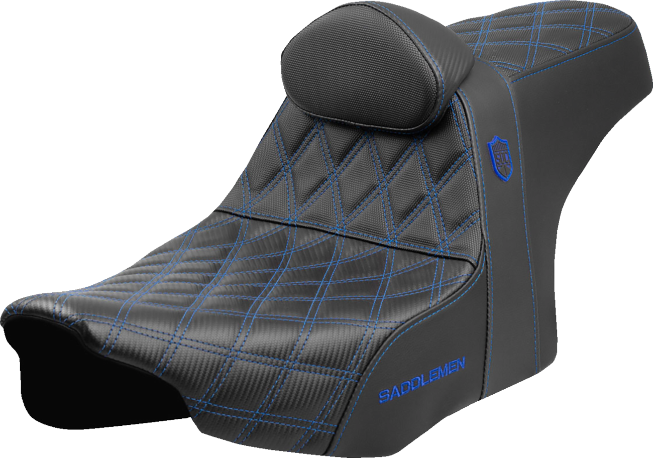 Asiento Pro Series SDC Performance Grip - Asiento Pro Series SDC Performance - Costuras azules - con respaldo - FLT/FLH '23 -'25