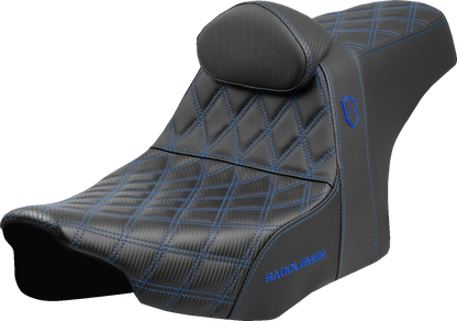 Asiento Pro Series SDC Performance Grip - Asiento Pro Series SDC Performance - Costuras azules - con respaldo - FLT/FLH '23 -'25