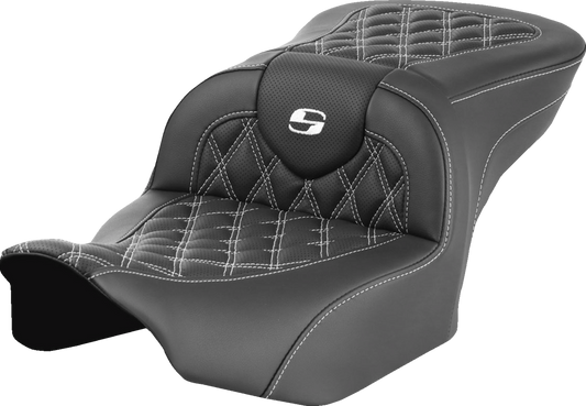 Asiento Roadsofa™ con costura de celosía - Asiento RoadSofa™ - sin respaldo - Costura de celosía - Costura blanca - FLTR/FLHX '23-'24