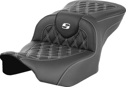 Asiento Roadsofa™ con costura de celosía - Asiento RoadSofa™ - sin respaldo - Costura de celosía - Costura blanca - FLTR/FLHX '23-'24