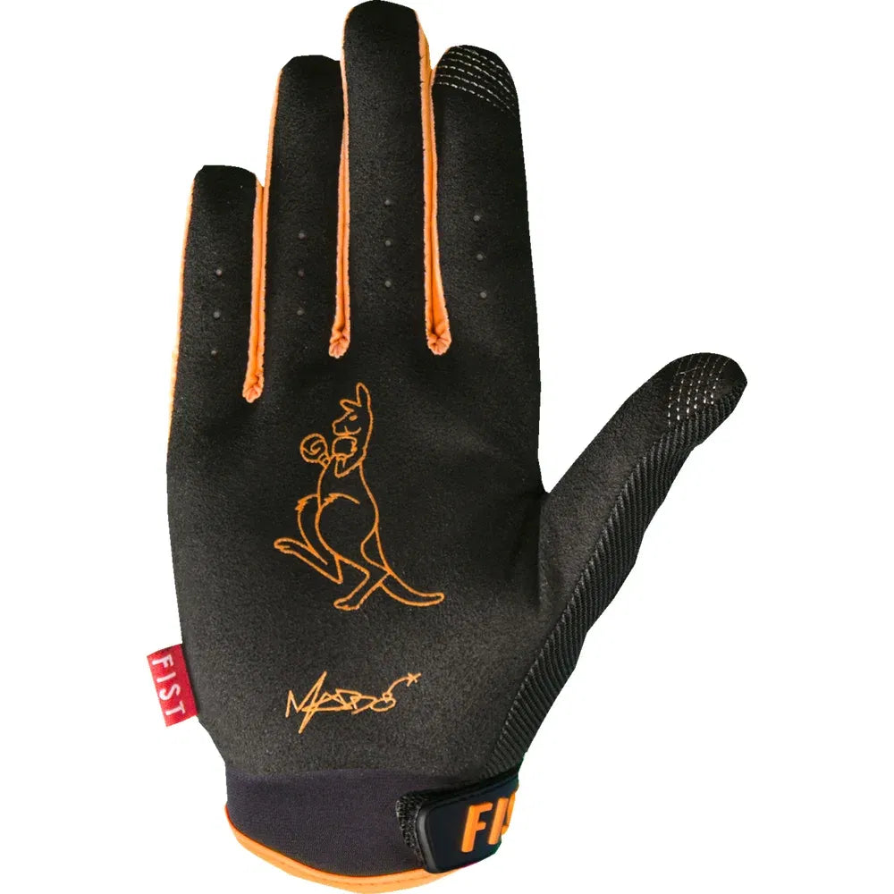 Guantes de encendedor alto con etiqueta roja de robbie maddison con correas