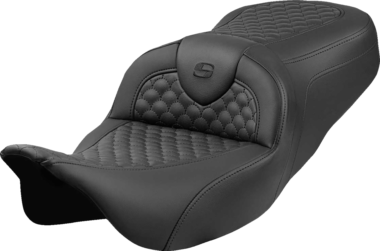 Asiento Dragon Scale Stitch RoadSofa™ - Asiento Roadsofa™ - Dragon Scale Stitch - Punto negro - sin respaldo - FLH/FLT '08-'24
