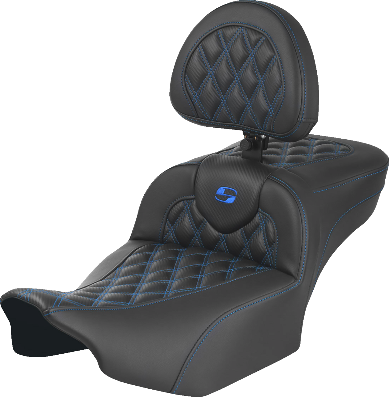 Asiento de alcance extendido Roadsofa™ - Asiento de alcance extendido Roadsofa™ - con respaldo - Costura de celosía - Costura azul - FLTR/FLHX '23-'24