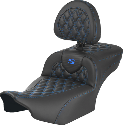 Asiento de alcance extendido Roadsofa™ - Asiento de alcance extendido Roadsofa™ - con respaldo - Costura de celosía - Costura azul - FLTR/FLHX '23-'24