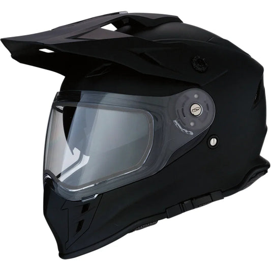 Casco range snow de doble panel plano negro