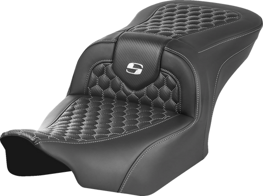 Asiento Honeycomb Roadsofa™ - Asiento Roadsofa™ - sin respaldo - Honeycomb - Costura blanca - FLTR/FLHX '23-'24