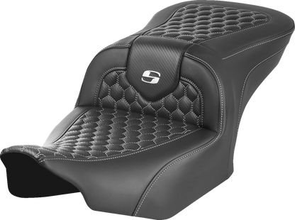 Asiento Honeycomb Roadsofa™ - Asiento Roadsofa™ - sin respaldo - Honeycomb - Costura blanca - FLTR/FLHX '23-'24