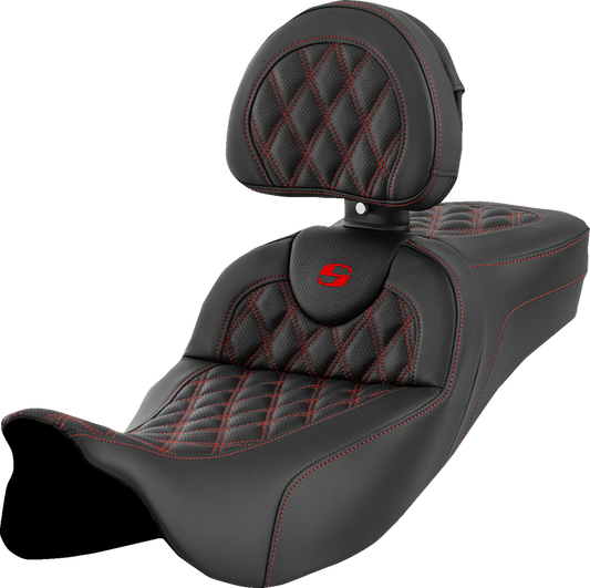 Asiento de alcance extendido Roadsofa™ - Asiento de alcance extendido Roadsofa™ - Costura de celosía - Costura roja - con respaldo - FL '08-'24