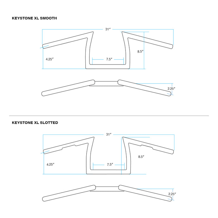 Manillar Biltwell Keystone XL 1" - cromo