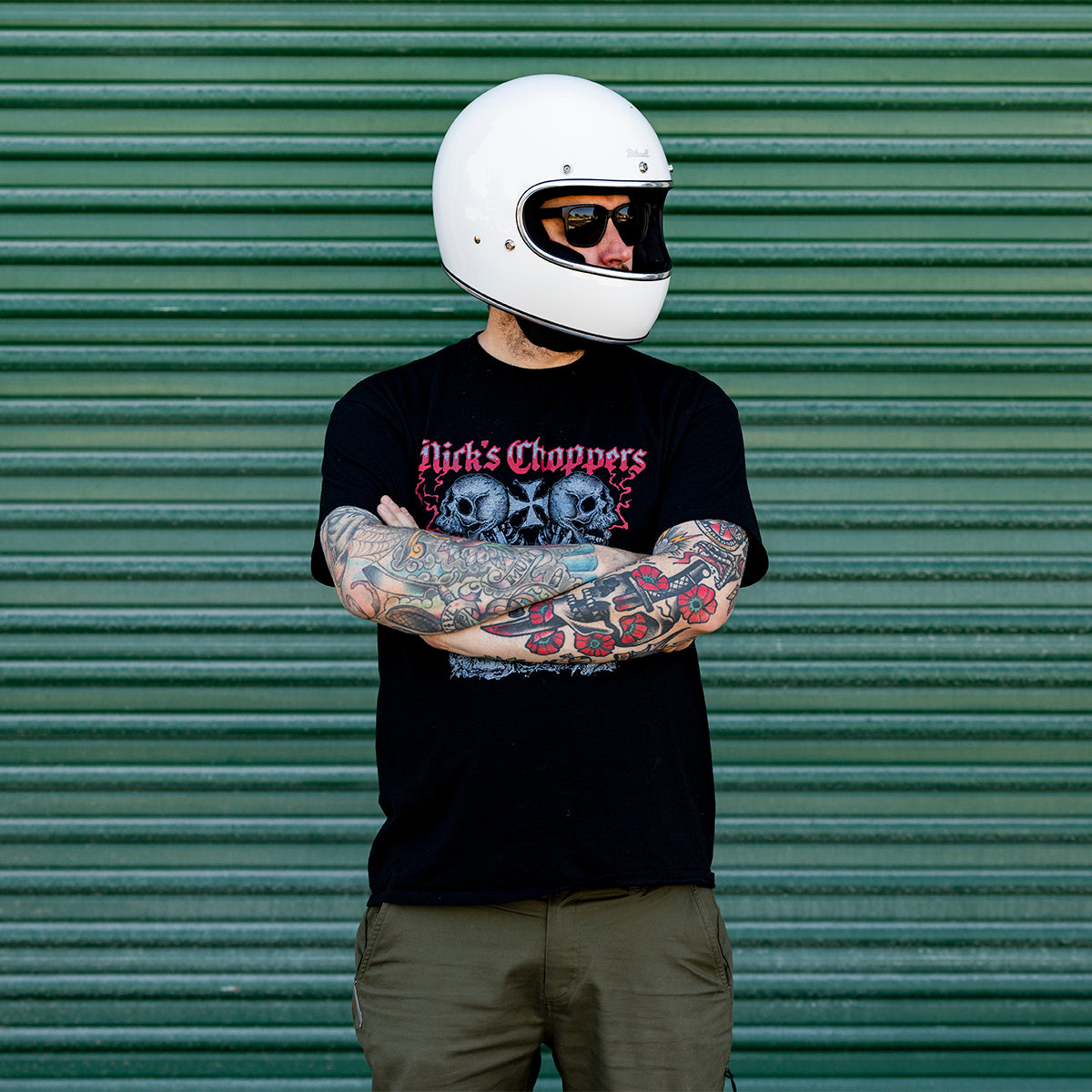 Casco gringo blanco brillo