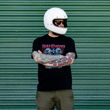 Casco gringo blanco brillo