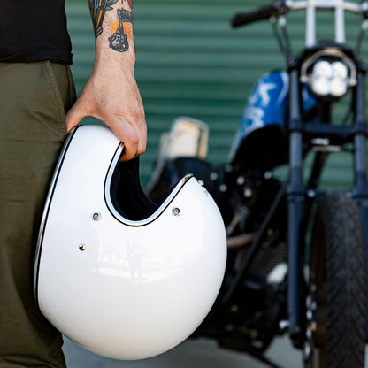 Casco gringo blanco brillo
