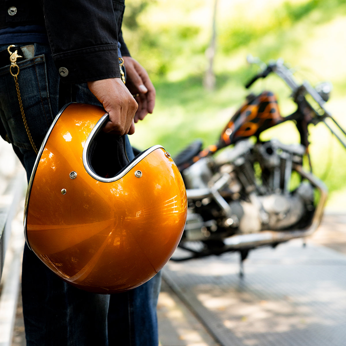 Casco gringo metálico sunburst