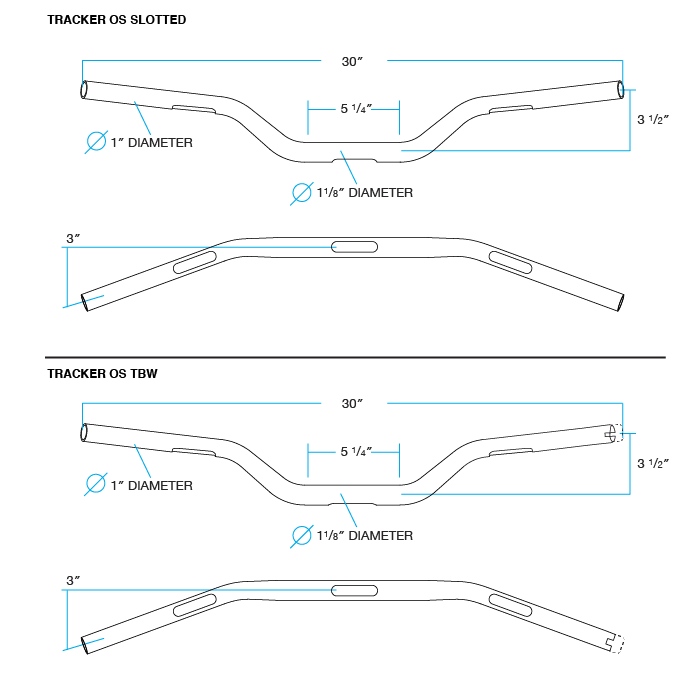 Manillar Biltwell Tracker 1" - cromo