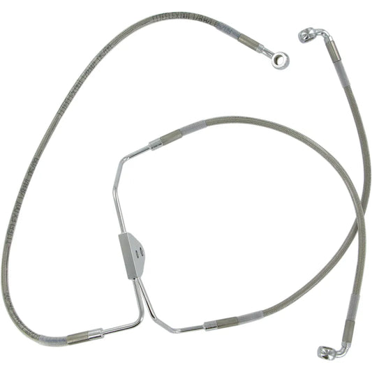 Front Brake Line FL 08-13 Clear-Coated Stainless Steel