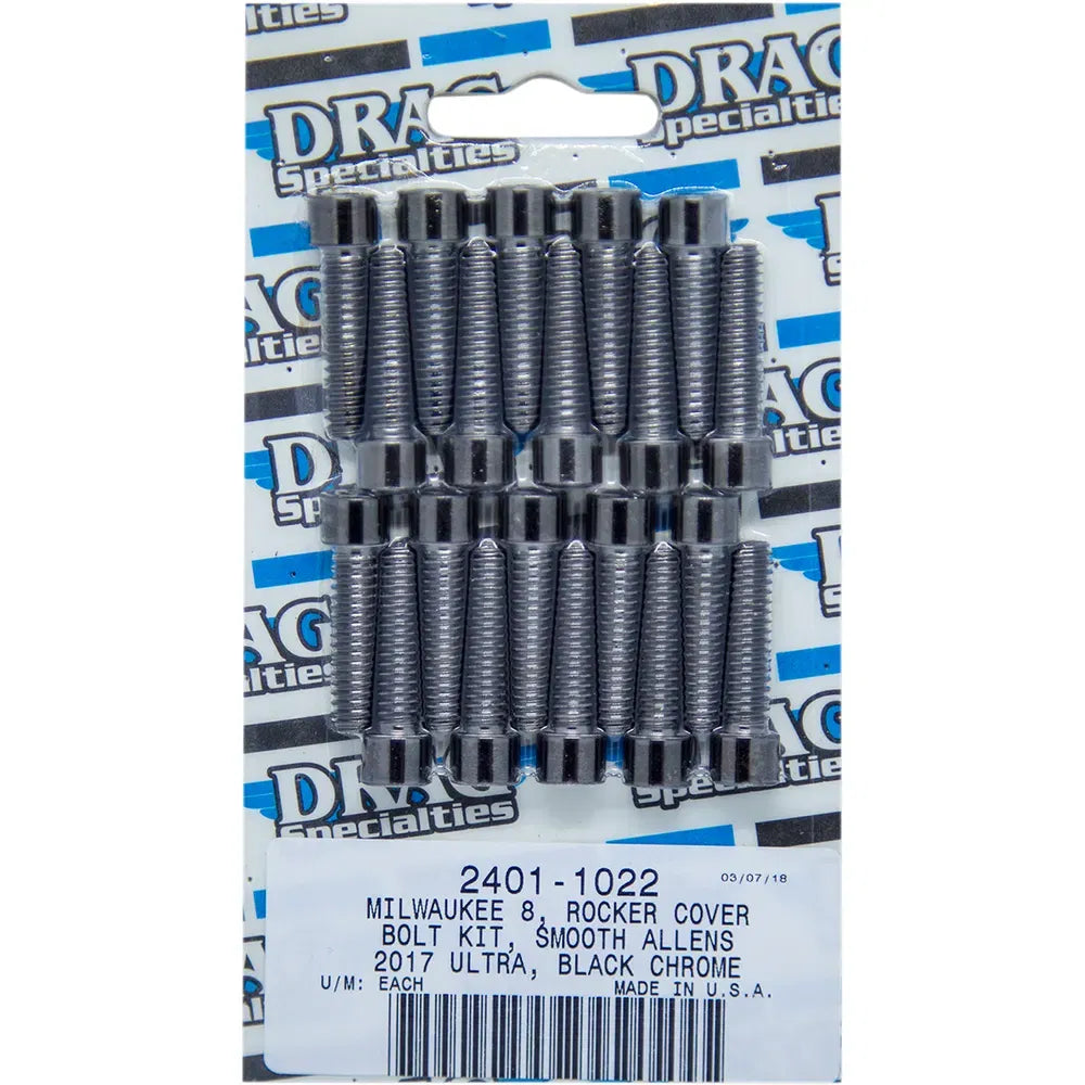 Bolt Kit M8 Rocker Black/Chrome Smooth