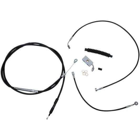 Complete Black Vinyl Braided Handlebar Cable/Brake Line Kit for 12" - 14" Ape Hanger Handlebars ABS8379462469