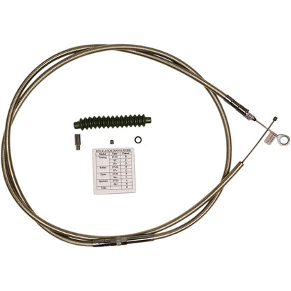 BYO™ Build Your Own™ Juego de cables de embrague - 80" - Dyna/Softail - Acero inoxidable trenzado