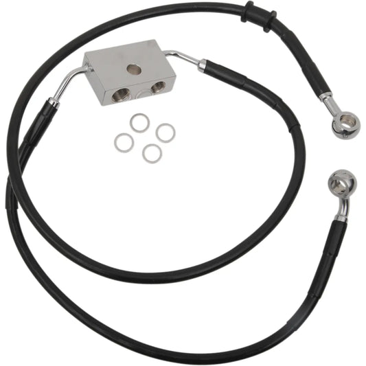 Brake Line - Front - +12" - Black - XL