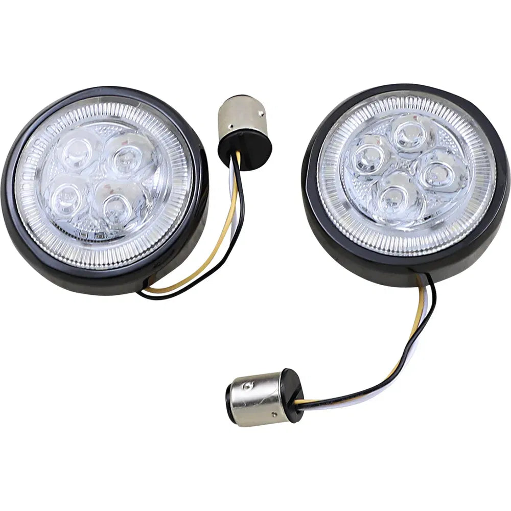Front Signal Light Inserts - Black - Amber Lens