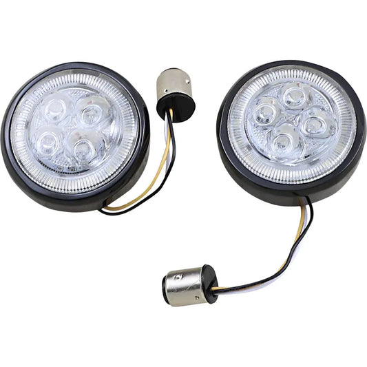 Front Signal Light Inserts - Black - Amber Lens