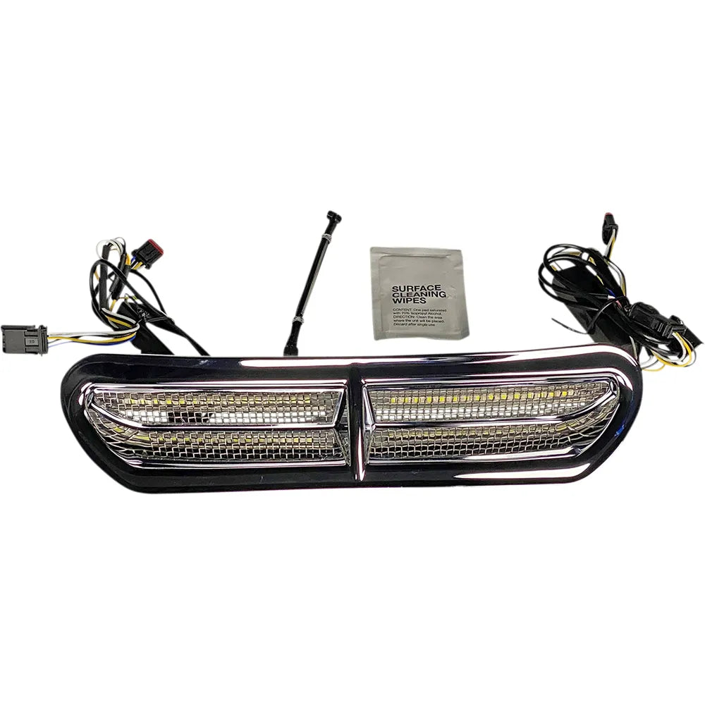 LED Vent Insert - Amber/White - Chrome w/ Stainless Mesh