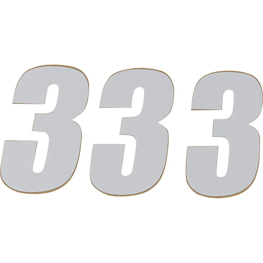 SX Plate Number - #3 - White - 6"