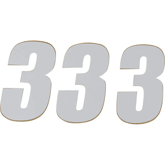 SX Plate Number - #3 - White - 6"
