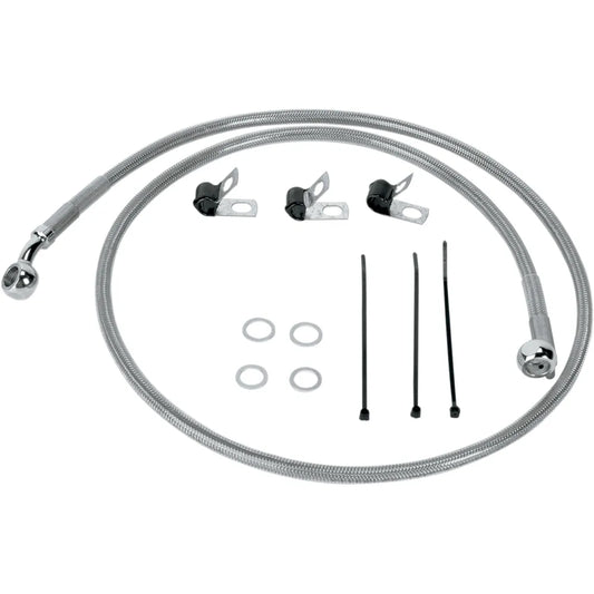 Front Brake Line FLST 00-07 Clear-Coated Stainless Steel