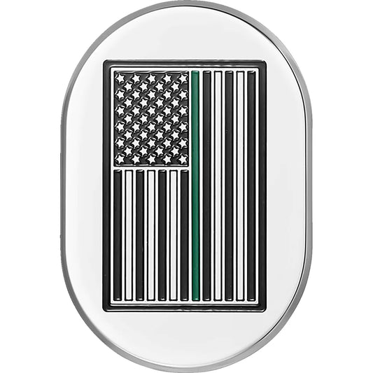 Cubierta de antena - Cubierta de antena - Guardabarros trasero derecho - Bandera estadounidense Green Line - Cromo