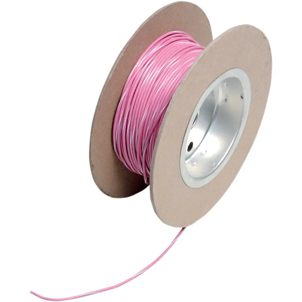 100' Wire Spool - 18 Gauge - Pink/White