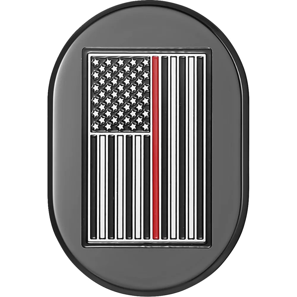 Cubierta de antena - Cubierta de antena - Guardabarros trasero izquierdo - Bandera americana de línea roja - Negro