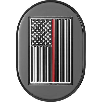 Cubierta de antena - Cubierta de antena - Guardabarros trasero izquierdo - Bandera americana de línea roja - Negro