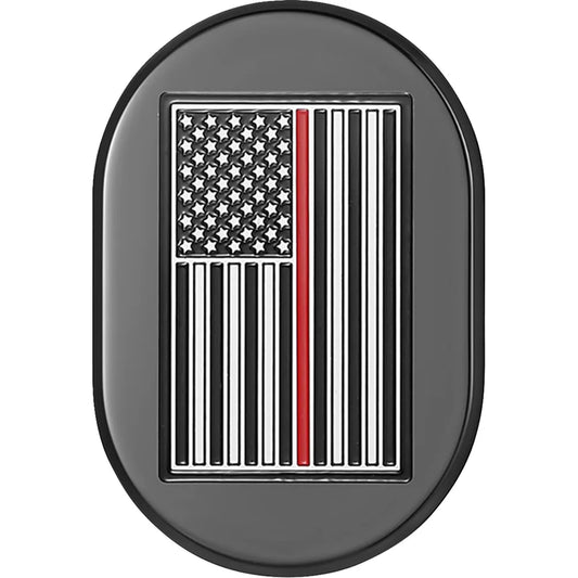 Cubierta de antena - Cubierta de antena - Guardabarros trasero izquierdo - Bandera americana de línea roja - Negro