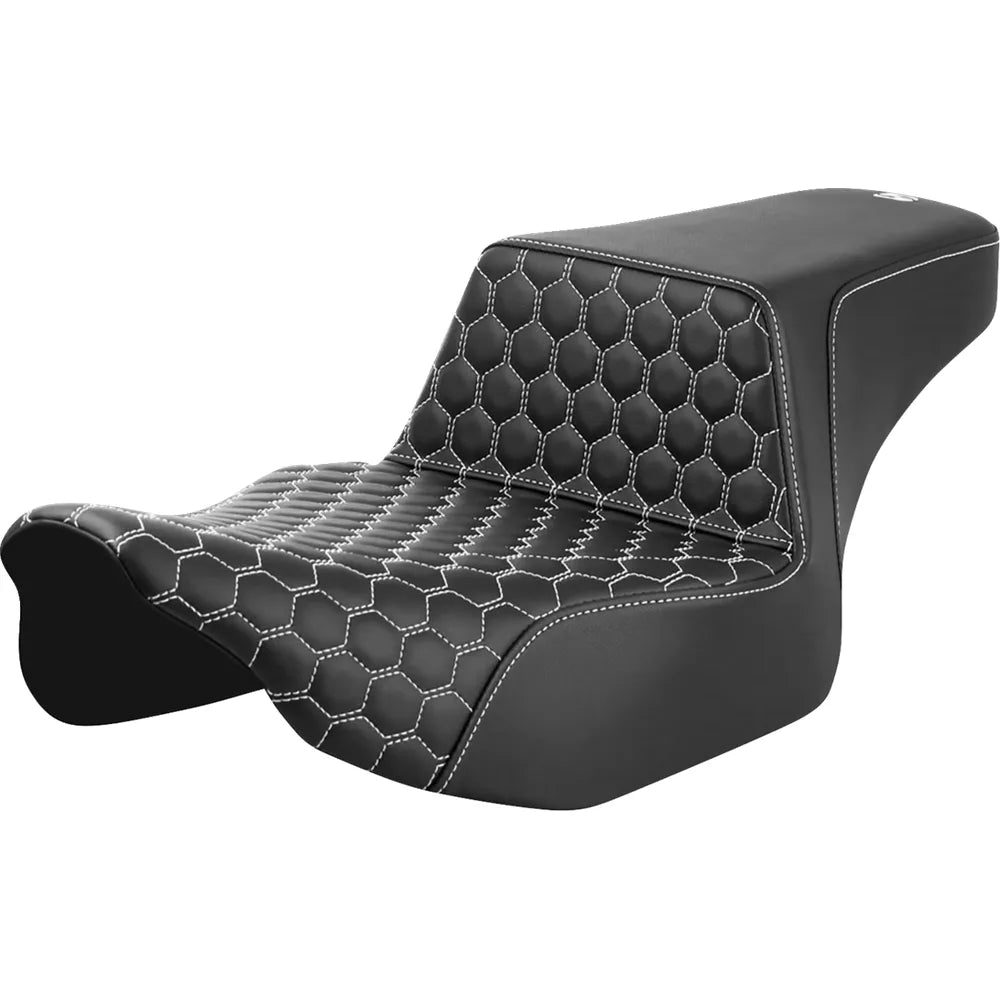 Asiento elevado tipo panal - Asiento elevado - Alcance extendido - Panal delantero - Costura blanca - FL '23-'24